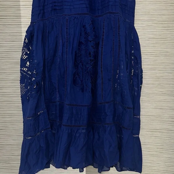 Farm Rio Blue Lace Sleeveless Maxi Dress Sz. M - Picture 7 of 11